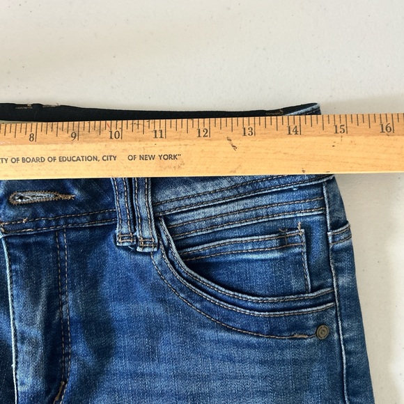 Democracy Dark Blue Distressed Ankle Jeans - Picture 5 of 6